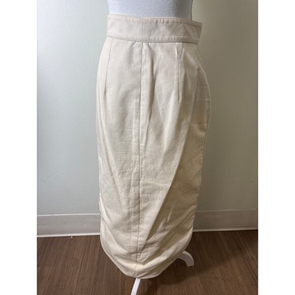 Alemais Off White Paisley Embroidered Cotton Button Up Maxi Skirt Sz 4 - Picture 9 of 11